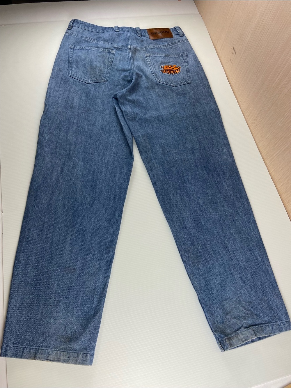GX1000 Barrel Leg Denim Jeans Size 32 Light Wash Skate Streetwear